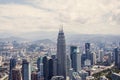 City center with Petronas twin towers, Kuala Lumpur skyline Royalty Free Stock Photo