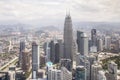 City center with Petronas twin towers, Kuala Lumpur skyline Royalty Free Stock Photo