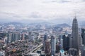 City center with Petronas twin towers, Kuala Lumpur skyline Royalty Free Stock Photo