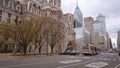 City Center of Philadelphia - street view with Two Liberty Tower - PHILADELPHIA, USA - APRIL 6, 2017