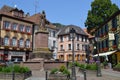 The city center of RibeauvillÃÂ©. Wine road of Alsace.