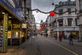 City center and StrÃÂ¸get central street in cultural historical old town with shops, cafes