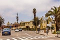 City center of Swakopmund with road trafic and german colonial b Royalty Free Stock Photo