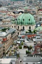A city centre street in Vienna, Austria. Historical buildings, facades, aerial view Royalty Free Stock Photo