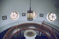 City Cesis, Latvia Republic. 16th century castle interior and vintage stairs