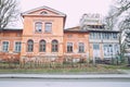 City Cesis, Latvia. Street with old houses and windows. Travel photo