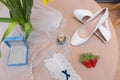 City Cesis, Latvia. Womans wedding set. Casual style