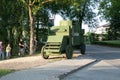 City Cesis, Latvian republic. Century of Cesis Battle Reconstruction for the Baltic States. Armored car and peoples. 22.06.2019