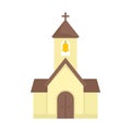 City chapel icon flat isolated vector