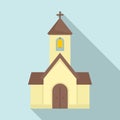 City chapel icon, flat style