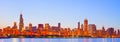 City of Chicago USA, sunset colorful panorama skyline Royalty Free Stock Photo
