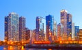 City of Chicago USA, sunset colorful panorama skyline Royalty Free Stock Photo