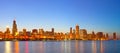 City of Chicago USA, sunset colorful panorama skyline Royalty Free Stock Photo