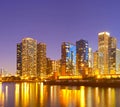 City of Chicago USA, sunset colorful panorama skyline Royalty Free Stock Photo