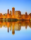 City of Chicago USA, sunset colorful panorama skyline Royalty Free Stock Photo