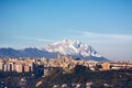 The city of Chieti and behind the mountain of Gran Sasso