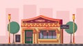 City chinese food restaurant, cafe cartoon vector Royalty Free Stock Photo