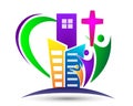 City Church logo with family with love heart shaped