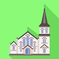 City church temple icon, flat style