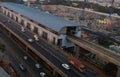 City Cityscape subway train Road serial view train vehicle high angle view street sky Architecture building apartment exterior