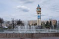 The city clock is a decorative object and a plaque of honor on the street of the city of Podolsk in the Moscow region