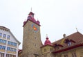 City Clock Tower of Lucerne, Switzerland was once a gate to the city .