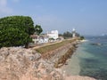 City clock tower in the town of Galle in Sri Lanka. Galle - the largest city and port in the south of Sri Lanka, the capital of Royalty Free Stock Photo