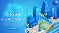 City Cloud Horizontal Banner with Copy Space.