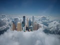 City in the Clouds on a Sunny Day Royalty Free Stock Photo