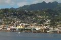 City on coast of tropical island. Kingstown, Saint Vincent Royalty Free Stock Photo