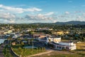 City on coast of tropical island, St John`s, Antigua and Barbuda