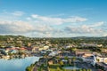 City on coast of tropical island, St John`s, Antigua and Barbuda Royalty Free Stock Photo