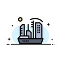 City, Colonization, Colony, Dome, Expansion Business Flat Line Filled Icon Vector Banner Template