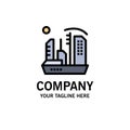 City, Colonization, Colony, Dome, Expansion Business Logo Template. Flat Color