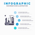 City, Colonization, Colony, Dome, Expansion Solid Icon Infographics 5 Steps Presentation Background
