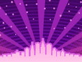 City comic book style background, big city skyline, halftone pattern Royalty Free Stock Photo