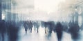 City commuters. High key blurred image of workers going back home after work. Unrecognizable faces, bleached effect Royalty Free Stock Photo