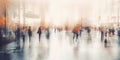 City commuters. High key blurred image of workers going back home after work. Unrecognizable faces, bleached effect Royalty Free Stock Photo