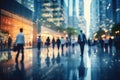 City commuters. High key blurred image of workers going back home after work. Royalty Free Stock Photo