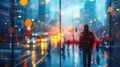 City commuters. High key blurred image of workers going back home after work. Royalty Free Stock Photo