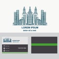 City construction, logo design for company. Logotype with business card template. Royalty Free Stock Photo