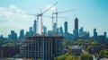 Cityscape Construction Site with Cranes and. Royalty Free Stock Photo