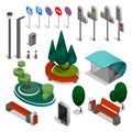 City Constructor Elements Isometric Icon Set Royalty Free Stock Photo