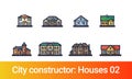 City constructor flat line. Houses