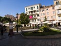 Square in the old town in Corfu town on the the Greek island of Corfu Royalty Free Stock Photo