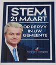 City council elections Netherlands 2018 : Election poster of Geert Wilders of the freedom party in Rotterdam