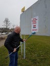 City council elections Netherlands 2018 : Election poster glued on a board in city of Zuidplas by volunteer