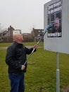 City council elections Netherlands 2018 : Election poster glued on a board in city of Zuidplas by volunteer