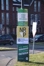 City council elections Netherlands 2018 : sandwich board of leefbaar Rotterdam around a pole on the street in Nesselande district