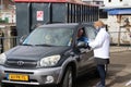 City council elections Netherlands 2018 : voting in a in the drive in polling station in Zevenhuizen, The Netherlands Royalty Free Stock Photo